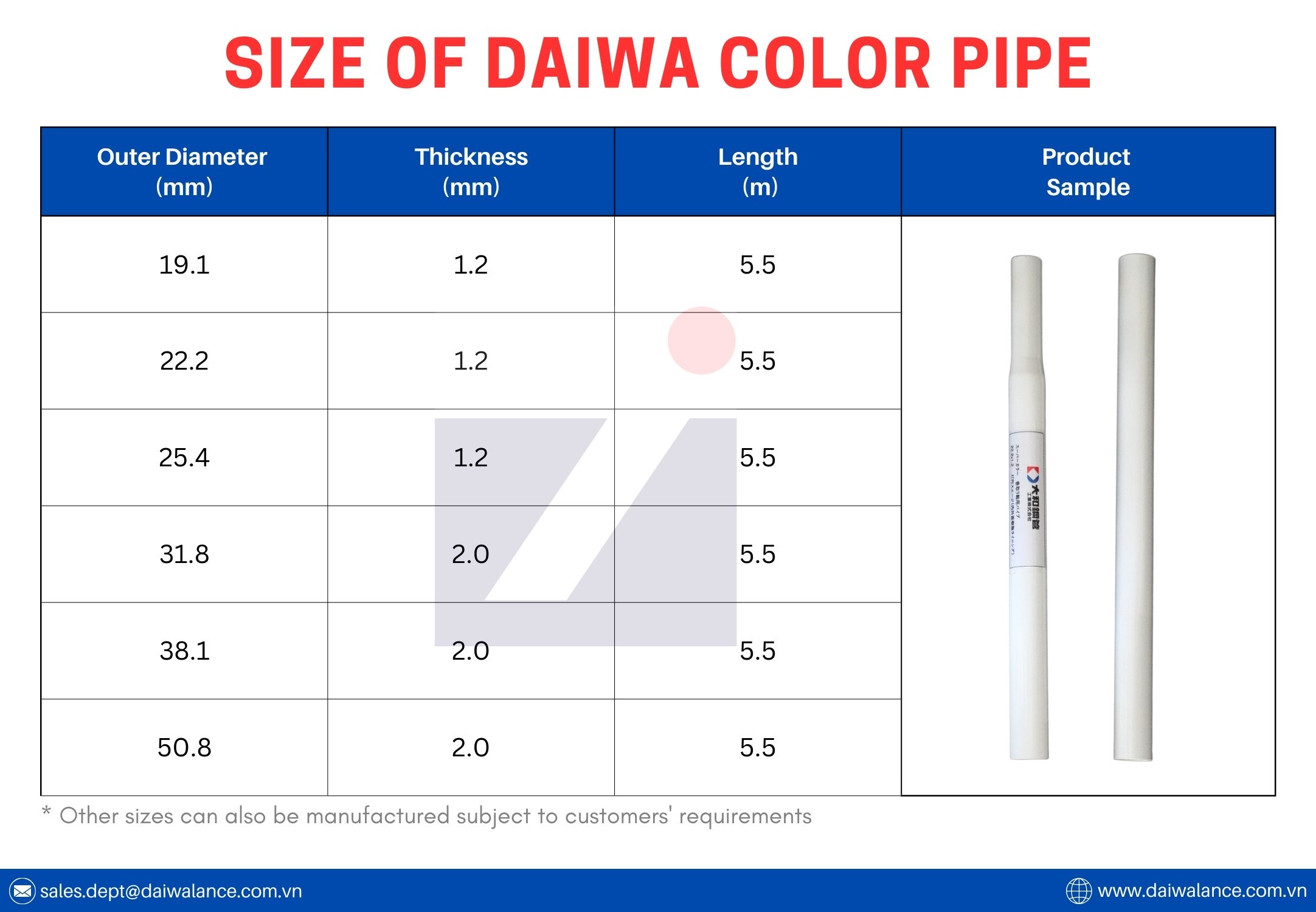 Mat Color Pipe Daiwa Color Pipe